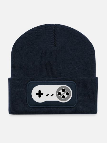 Super NES Controler - Recycelte Patch Beanie - French Navy
