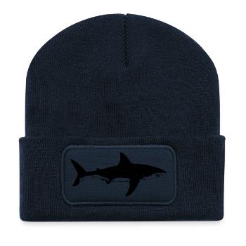shark - Recycelte Patch Beanie - French Navy - Vorne