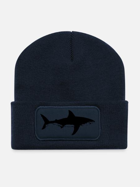 shark - Recycelte Patch Beanie - French Navy