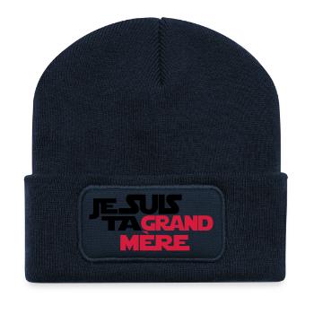 JE SUIS TA grand mère - Beanie recyclé à patch - bleu marine - Devant