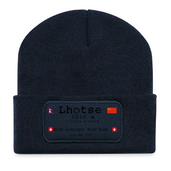 Lhotse Montagne - Beanie recyclé à patch - bleu marine - Devant