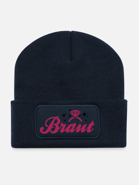 JGA T-Shirt - Braut T-Shirt - Junggesellenabschied - Recycelte Patch Beanie - French Navy