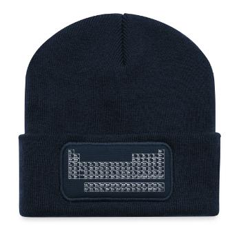 blanc périodique - Beanie recyclé à patch - bleu marine - Devant