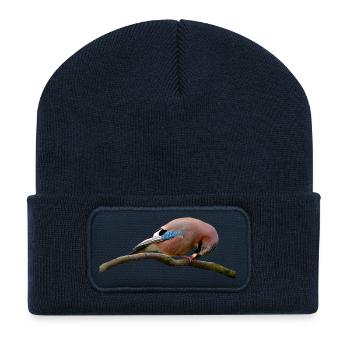 bird vogel voegel animal tiere - Recycelte Patch Beanie - French Navy - Vorne