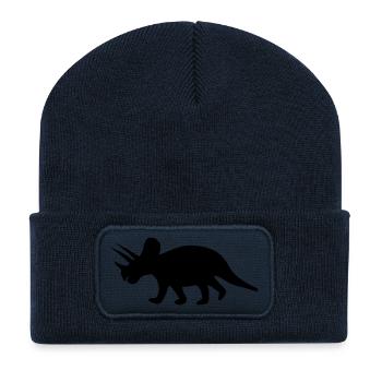 dino_f1 - Recycelte Patch Beanie - French Navy - Vorne