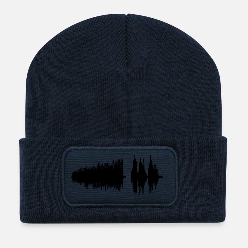 Wellenform - Recycelte Patch Beanie - French Navy