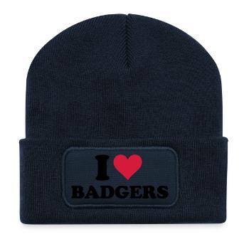 I Heart Badgers - Recycelte Patch Beanie - French Navy - Vorne