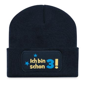 3 - Recycled Patch Beanie - french navy - Front