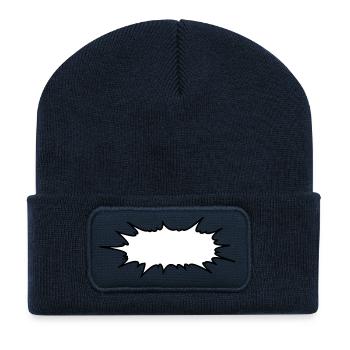 Splash speech bubble - Recycled Patch Beanie - french navy - Front