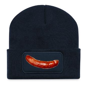 saucisse - Beanie recyclé à patch - bleu marine - Devant