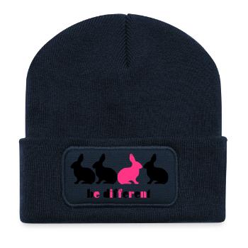 Be different Bunny Rabbit Unique Unique 2c - Recycled Patch Beanie - french navy - Front