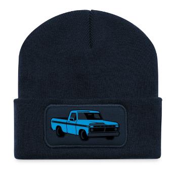 klassicher Pickup - Beanie recyclé à patch - bleu marine - Devant