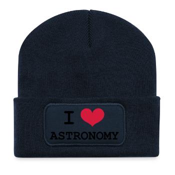 I Love Astronomy - Recycled Patch Beanie - french navy - Front