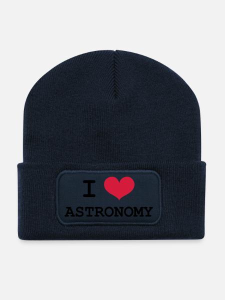 I Love Astronomy - Recycled Patch Beanie - french navy