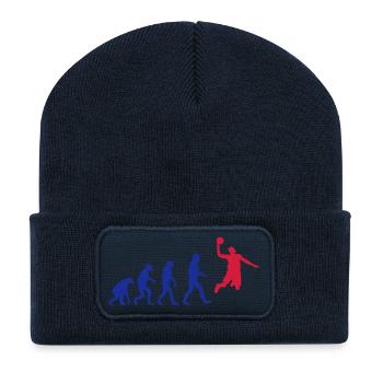Basketball evolution logo - Recycelte Patch Beanie - French Navy - Vorne