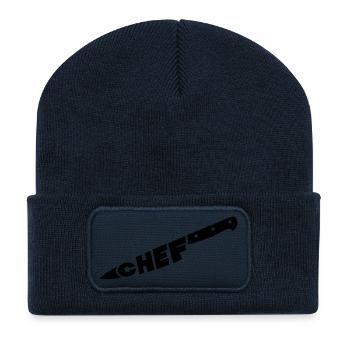 chef couteau - Beanie recyclé à patch - bleu marine - Devant