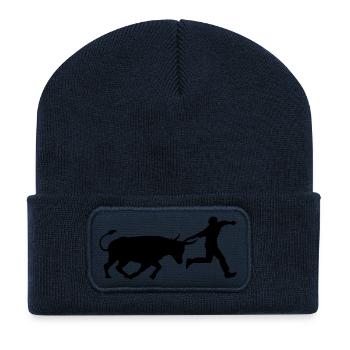 course camarguaise landaise taureau - Beanie recyclé à patch - bleu marine - Devant