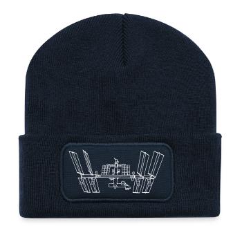 ISS - Raumstation (weiß) - Recycelte Patch Beanie - French Navy - Vorne