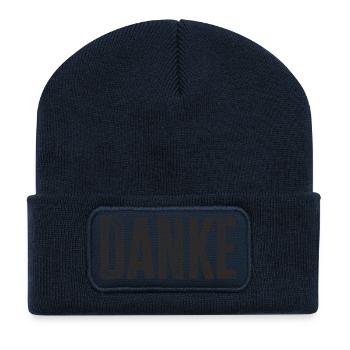 Danke Dankeschön Worte Geschenk - Recycelte Patch Beanie - French Navy - Vorne