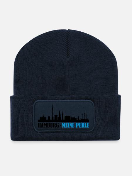hamburg_meine_perle_02 - Recycelte Patch Beanie - French Navy