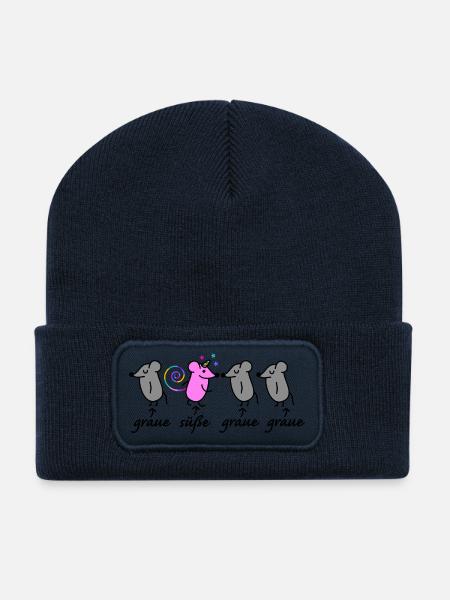 Maus und Mäuse - Recycelte Patch Beanie - French Navy