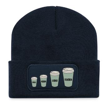 Café du professeur - Beanie recyclé à patch - bleu marine - Devant