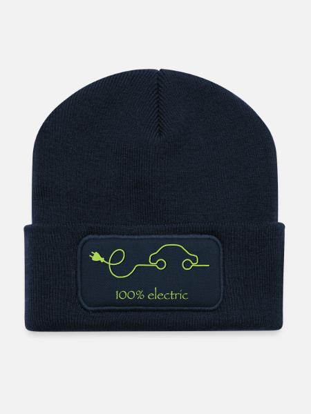 100% Electric – Grüne Linienauto - Recycelte Patch Beanie - French Navy