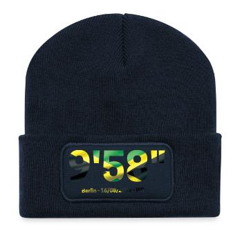 9,58" - Bolt the fastest man - Beanie recyclé à patch - bleu marine - Devant