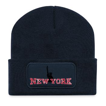 Meet me in New York  - Recycelte Patch Beanie - French Navy - Vorne
