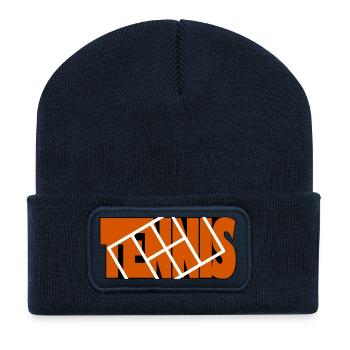Tennis Orange Frame Dynamisches Raster - Recycelte Patch Beanie - French Navy - Vorne