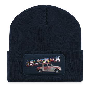 Old car in Seligman in Arizona, US Road 66 - Recycled Patch Beanie - french navy - Front