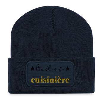 BONNE FÊTE MAMAN. MAMAN. FÊTE DES MÈRES - Beanie recyclé à patch - bleu marine - Devant