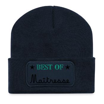 MERCI. MERCI MAÎTRESSE. CADEAU MAÎTRESSE. VACANCES - Beanie recyclé à patch - bleu marine - Devant