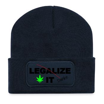 Weed Cannabis Marijuana Legalization - Recycled Patch Beanie - french navy - Front