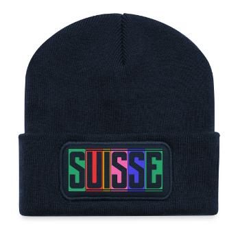 SCHWEIZ. HUMOR. LAND. FLAGGE. GENF. LAUSANNE - Recycelte Patch Beanie - French Navy - Vorne