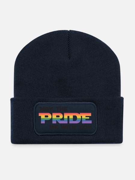 Mois de la fierté LGBT - Que la fierté soit avec vous - Beanie recyclé à patch - bleu marine