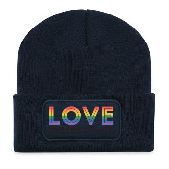 LGBT Pride Month - Liebe vereint uns alle - Recycelte Patch Beanie - French Navy - Vorne