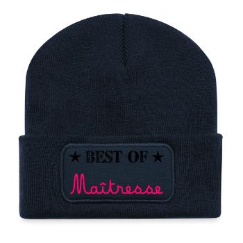 MAÎTRESSE. MERCI. MERCI MAÎTRESSE. CADEAU - Beanie recyclé à patch - bleu marine - Devant