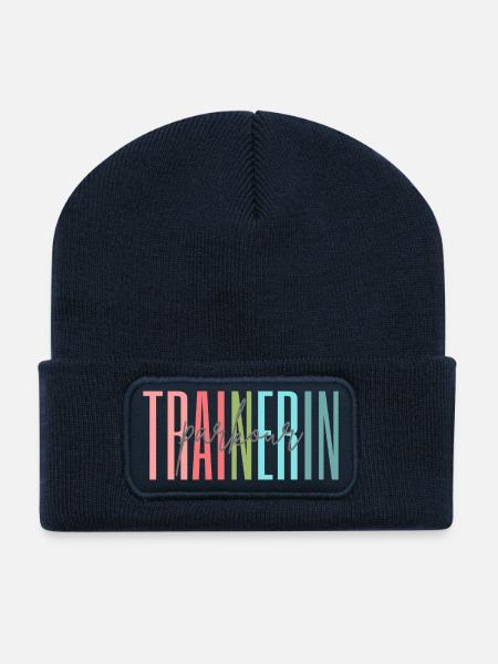 Trainerin Parkour Parkourtrainerin Geschenk - Recycelte Patch Beanie - French Navy
