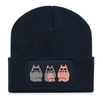 3 cats - Recycled Patch Beanie - french navy - Front