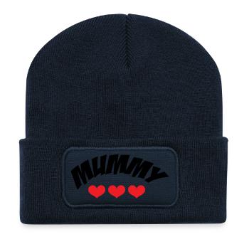 Maman de l'année - Fête des Mères - Beanie recyclé à patch - bleu marine - Devant