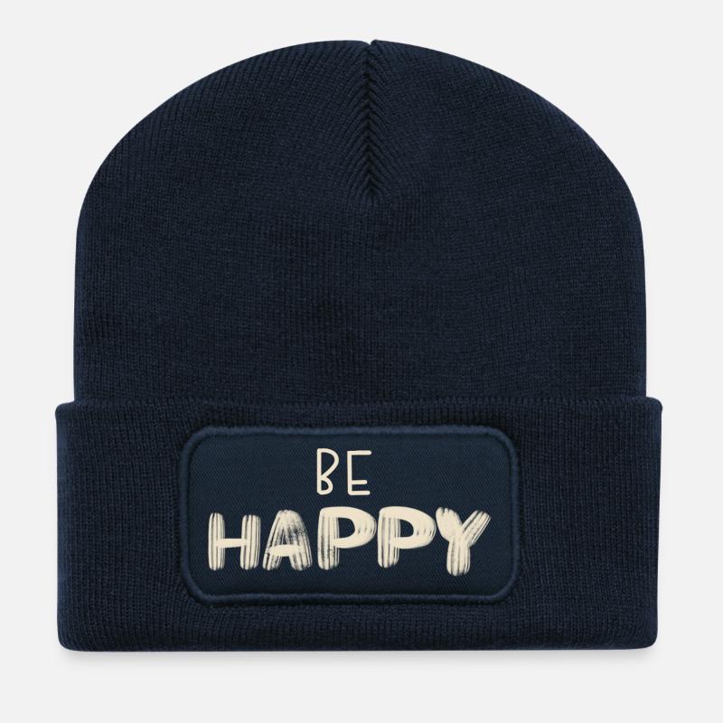 Be Happy - Recycled Patch Beanie - french navy