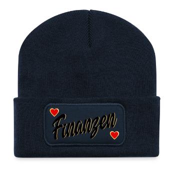 GELD LIEBEN FINANZEN - Recycelte Patch Beanie - French Navy - Vorne