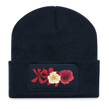 Blumenranke floral - Recycelte Patch Beanie - French Navy - Vorne