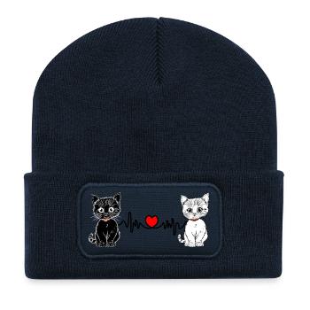 Herzschlag - Recycelte Patch Beanie - French Navy - Vorne