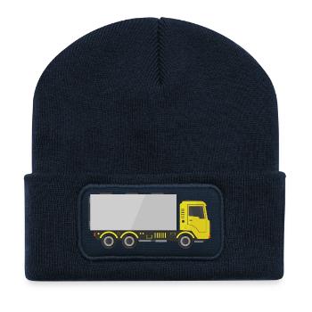 Camion de livraison de marchandises - Beanie recyclé à patch - bleu marine - Devant