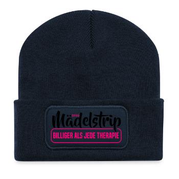 Girls Trip 2026 Mädelstour Mädlstrip Mädelstrip - Recycelte Patch Beanie - French Navy - Vorne