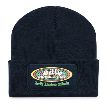 süß statt sauer Valentinstag  Versöhnung - Recycelte Patch Beanie - French Navy - Vorne