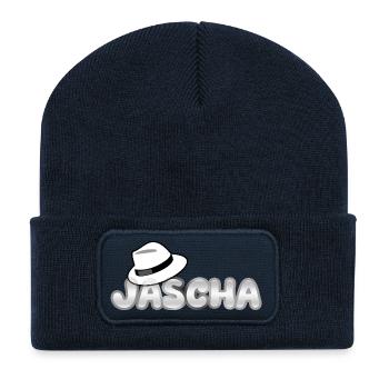 First name Jascha - Recycled Patch Beanie - french navy - Front