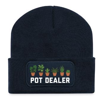 Jungle urbaine : votre dealer local de cannabis - Beanie recyclé à patch - bleu marine - Devant